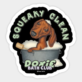 Fun Doxie bath awesome Dachshund in Bubble Bath Sticker